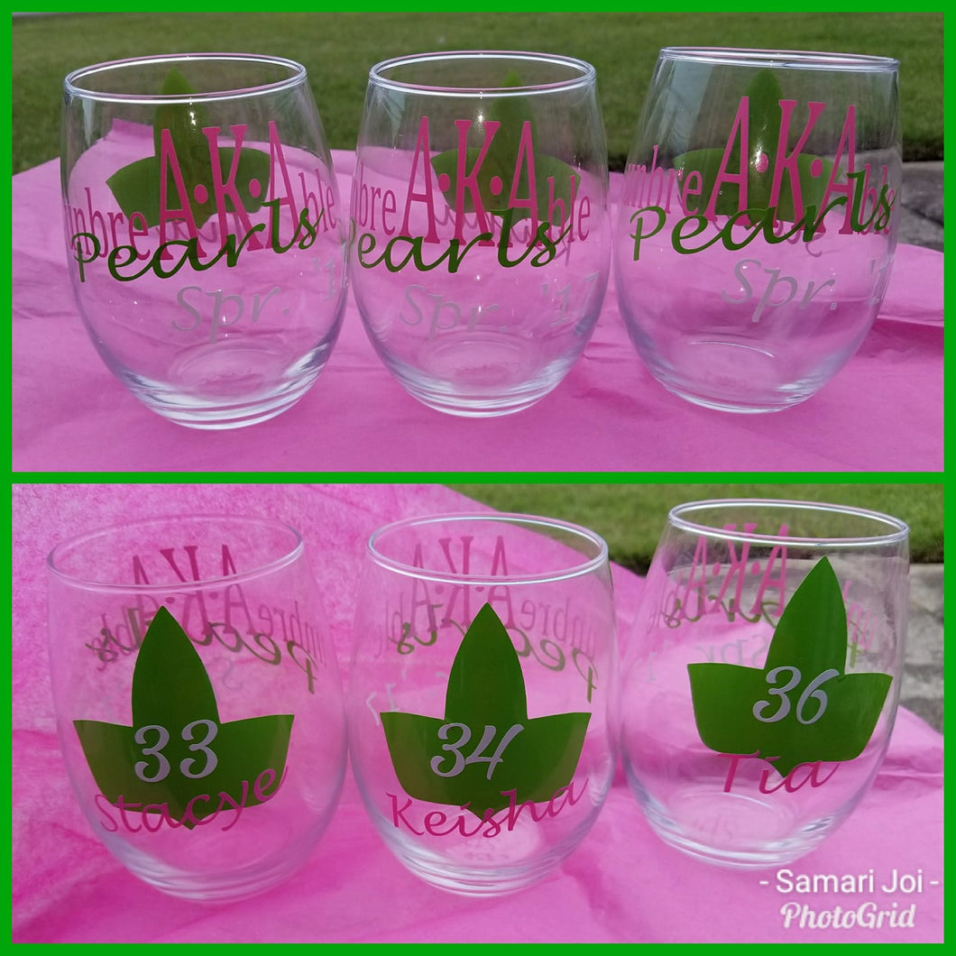 Ivy Leaf Stemless Wine Glass